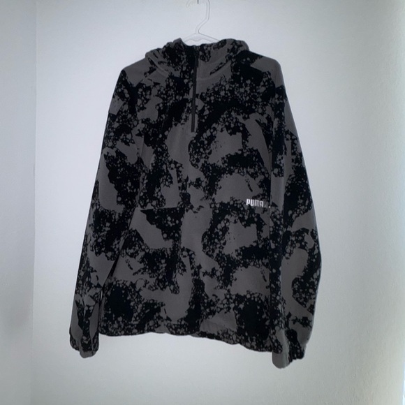 Puma Polarfleece Half Zip Black Gray Men’s Large - Picture 14 of 16